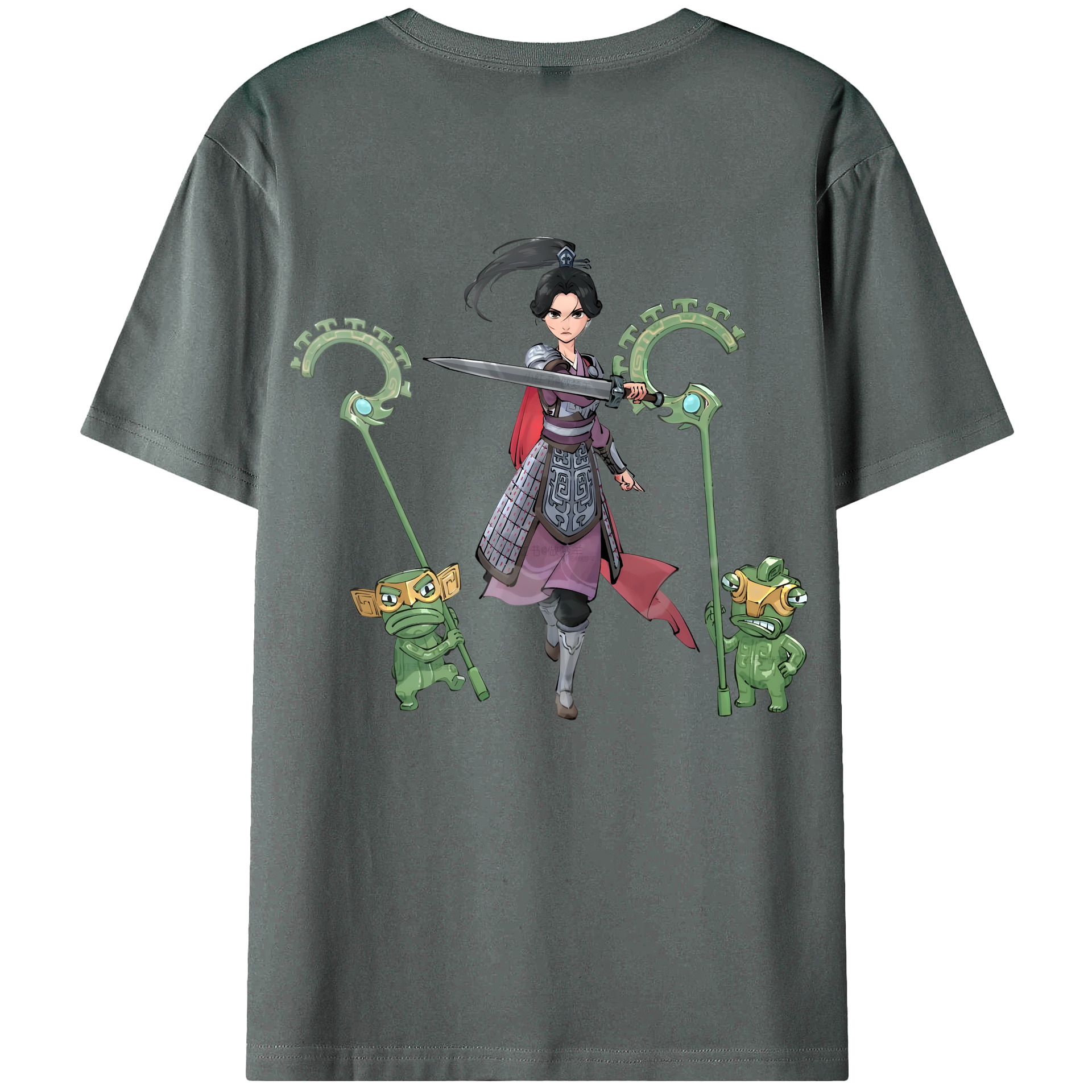 （画像用） Ne Zha 2 ナタ 魔童の大暴れ 綿100％ メンズ半袖Tシャツ（バックプリント） 通気性